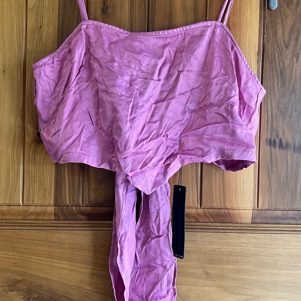 Krisa Blush Pink Tie Top